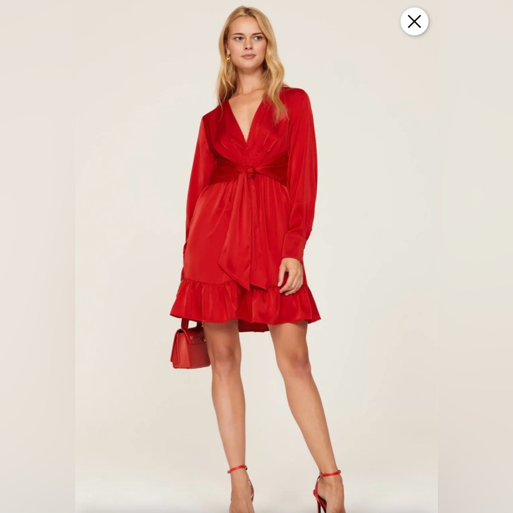 Marissa Webb red satin dress